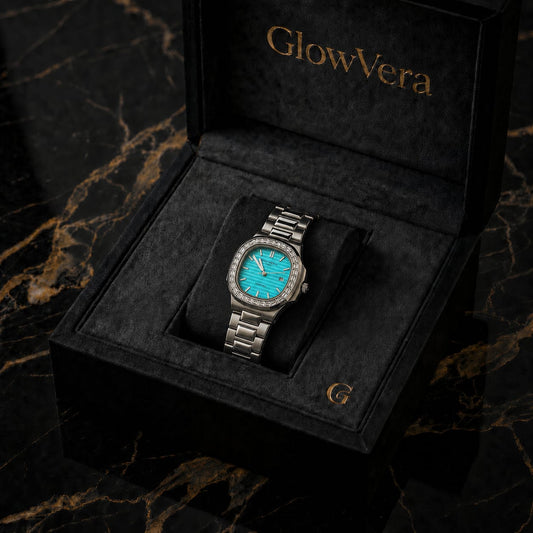 GlowVera Riviera Tiffany Blue Diamond Bezel Edition