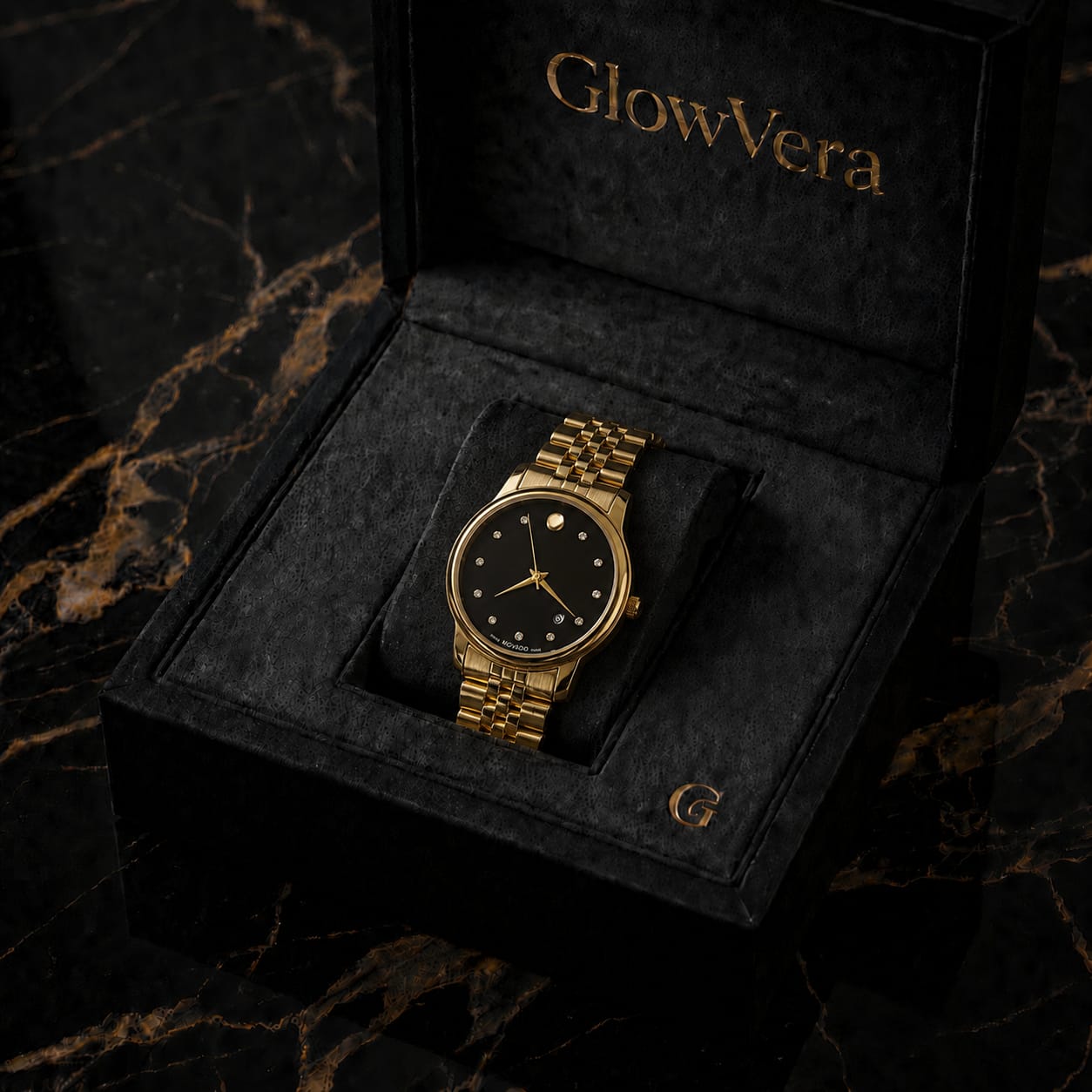 GlowVera Museum Black Dial Full Gold Edition