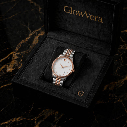 GlowVera Museum White Dial Rose Gold Two-Tone Edition